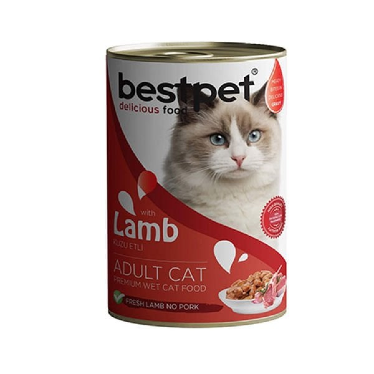 Bestpet Kuzulu Jöleli Yetişkin Konserve Kedi Maması 400 Gr