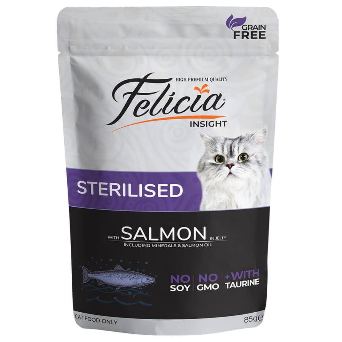 Felicia Tahılsız Somonlu Pouch Kısırlaştırılmış Konserve Kedi Maması 85 Gr