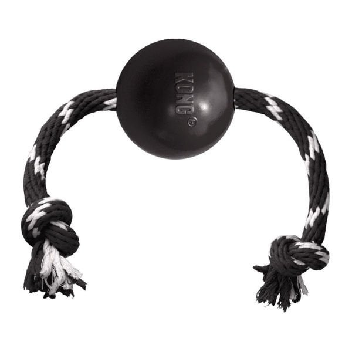 Kong Extreme Top İp Sallantılı Sesli Sert Plastik Köpek Oyuncağı Large Siyah