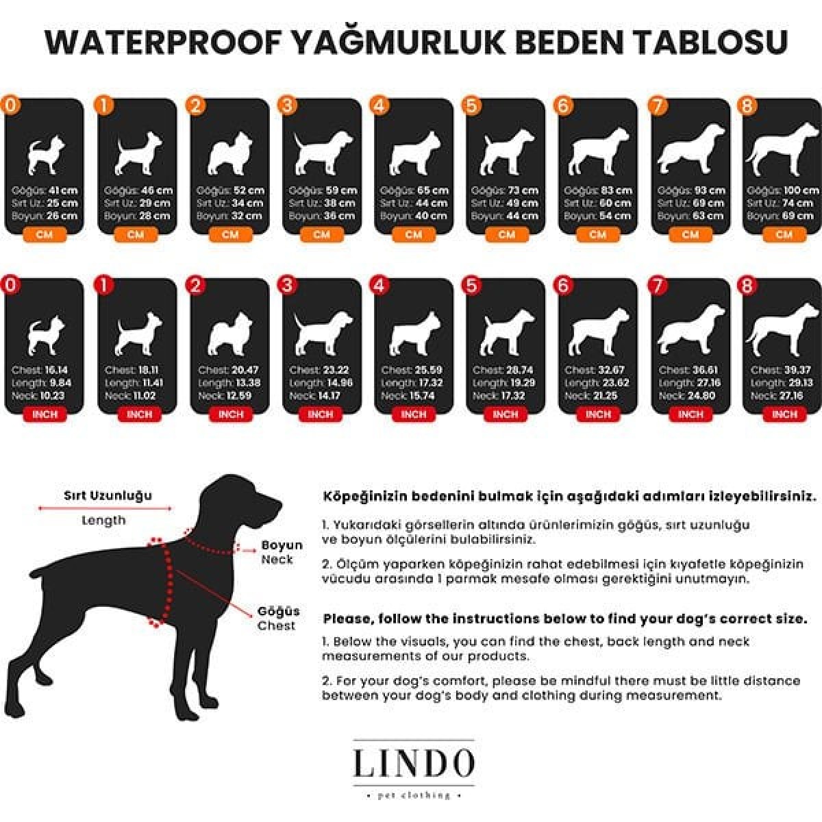Lindo Dogs Aqua İçi Fileli Su Geçirmez Köpek Yağmurluğu Mavi Beden 8