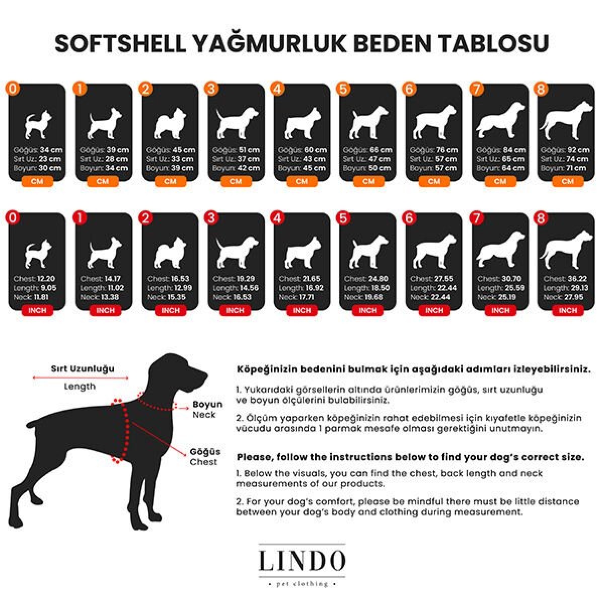 Lindo Dogs Softshell Black Skull Köpek Yağmurluğu Siyah Beden 2