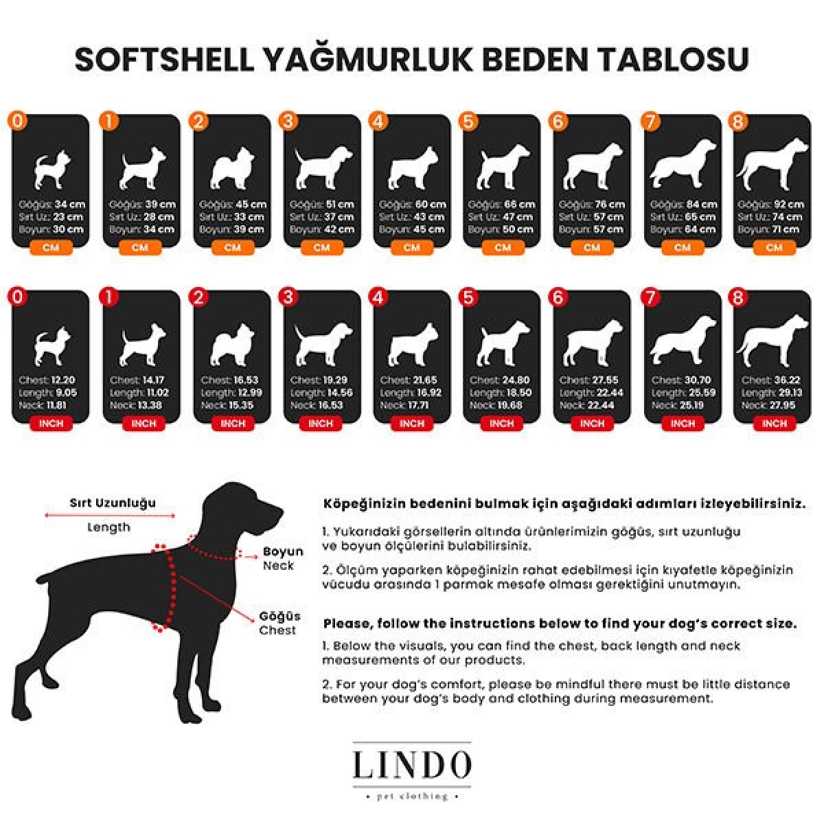 Lindo Dogs Softshell Red Stripe Köpek Yağmurluğu Kırmızı Beden 1