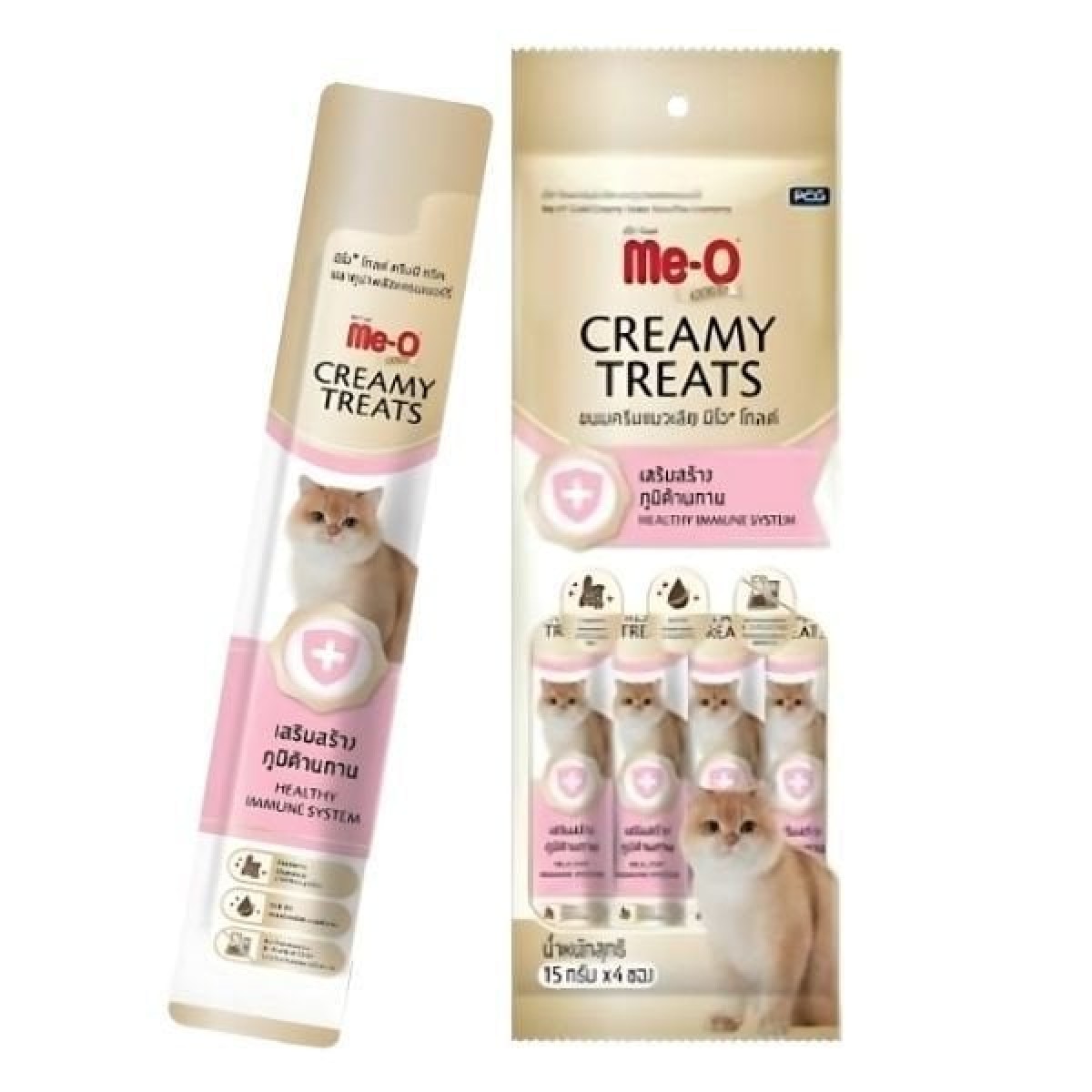 Me-O Gold Creamy Ton Balıklı ve Turna Yemişli Sıvı Kedi Ödül Maması 4 Adet 15 Gr