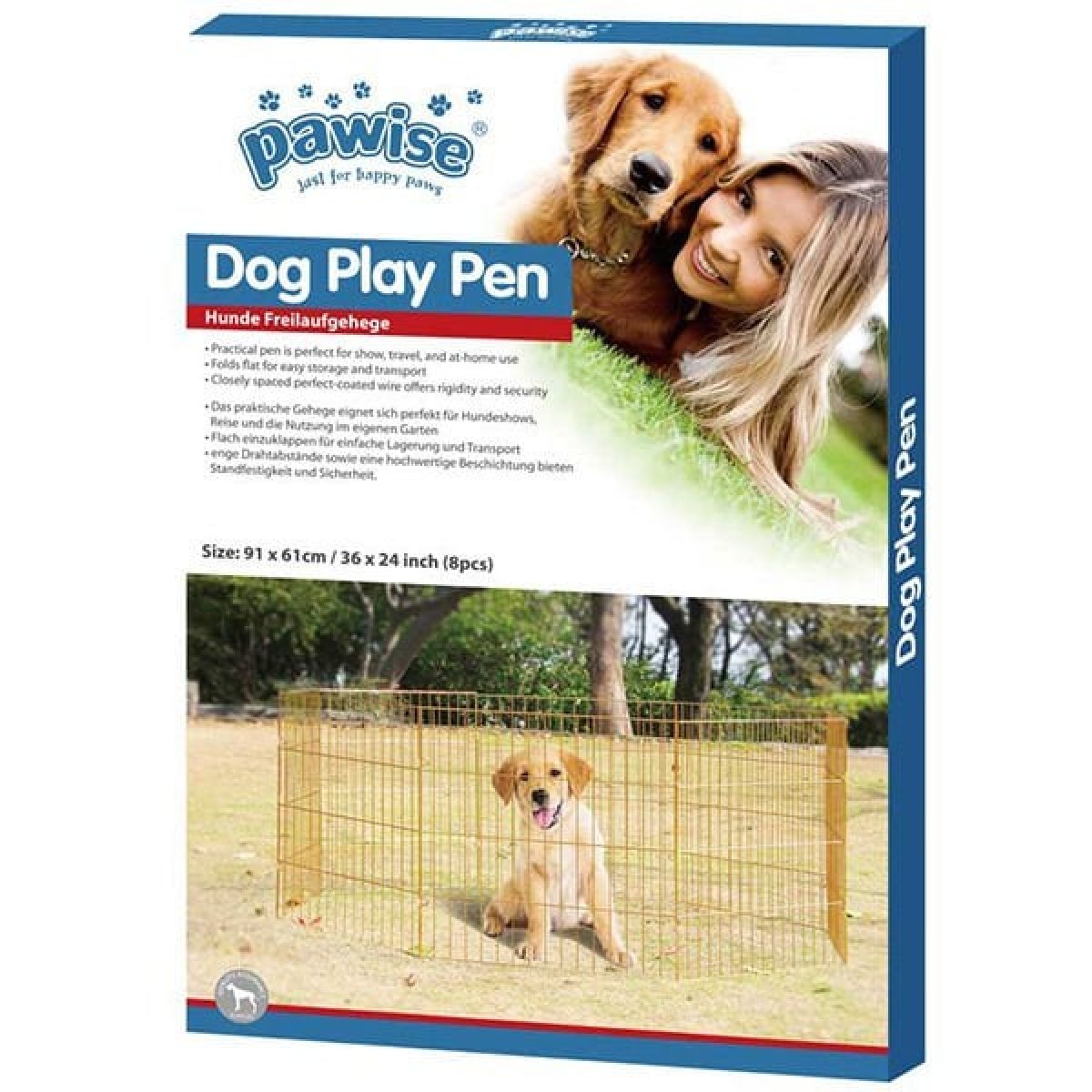 Pawise Metal Köpek Oyun Bahçesi Çiti 8 Parça 91x60 Cm