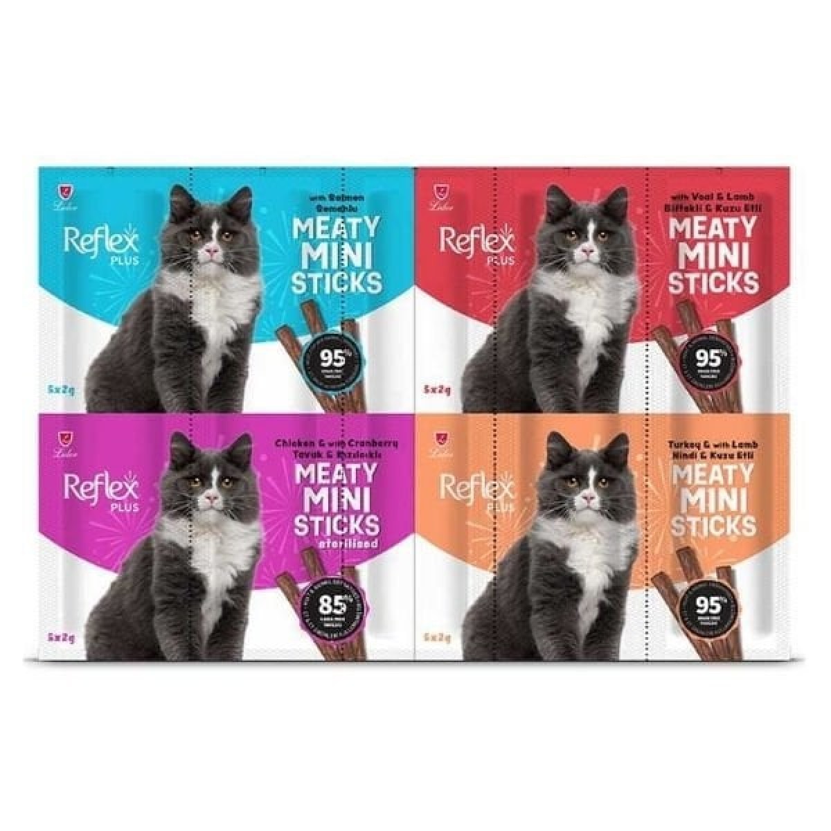 Reflex Plus Mini Mix Karışık Lezzetler Stick Kedi Ödül Maması 40 Gr
