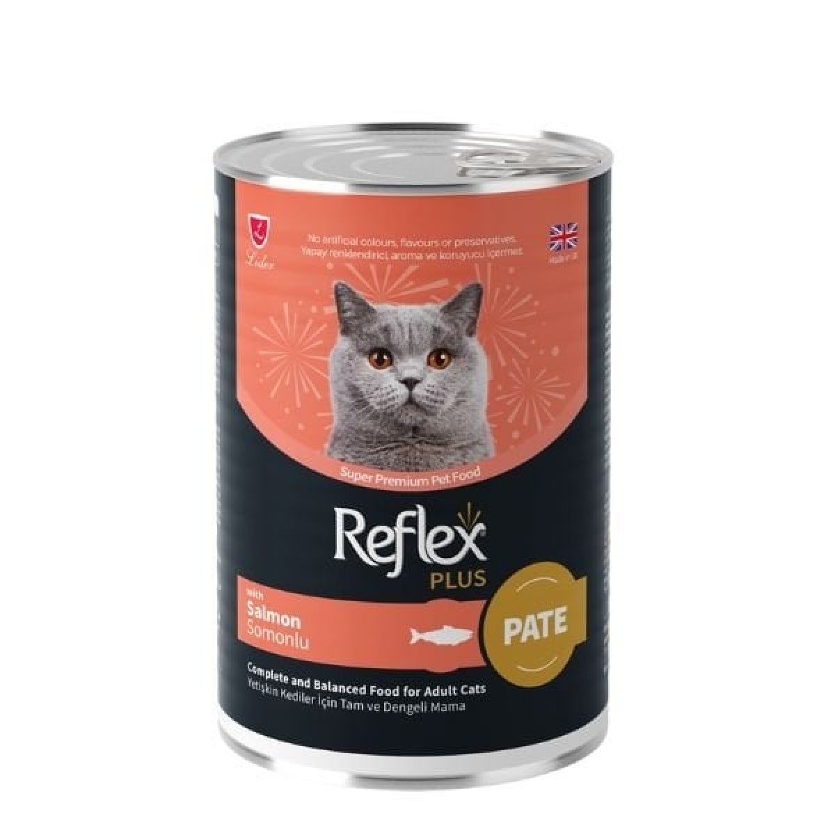 Reflex Plus Pate İçinde Somonlu Yetişkin Konserve Kedi Maması 395 Gr