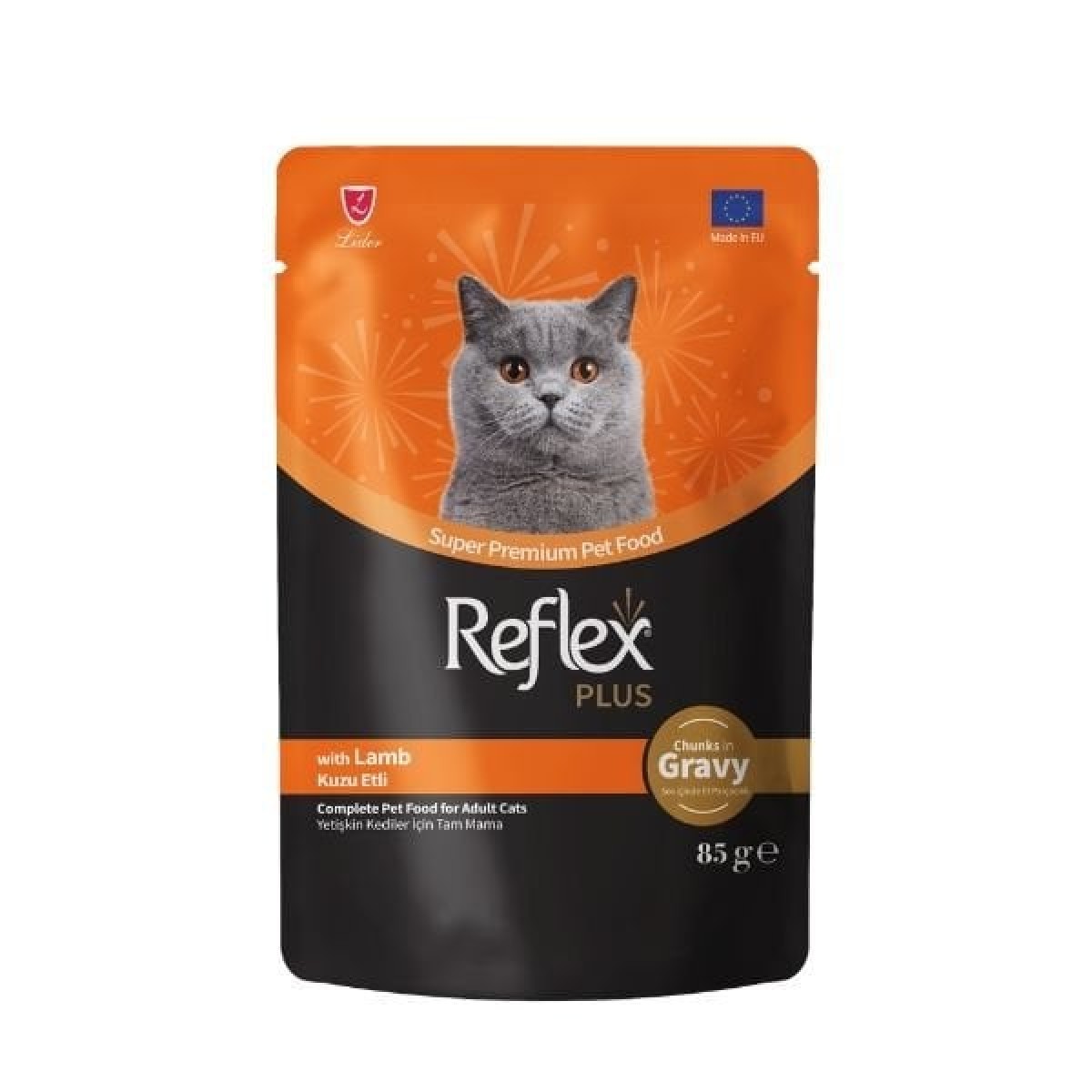 Reflex Plus Sos İçinde Kuzu Etli Pouch Yetişkin Konserve Kedi Maması 85 Gr