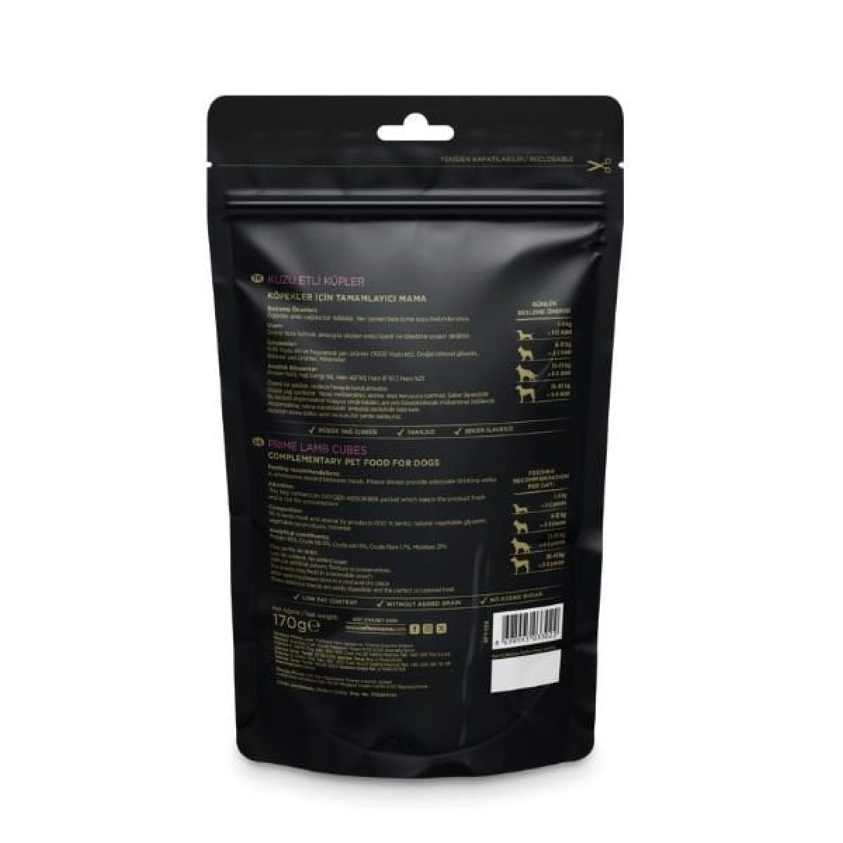 Reflex Snackies Natural Kuzu Etli Küp Tahılsız Köpek Ödül Maması 170 Gr