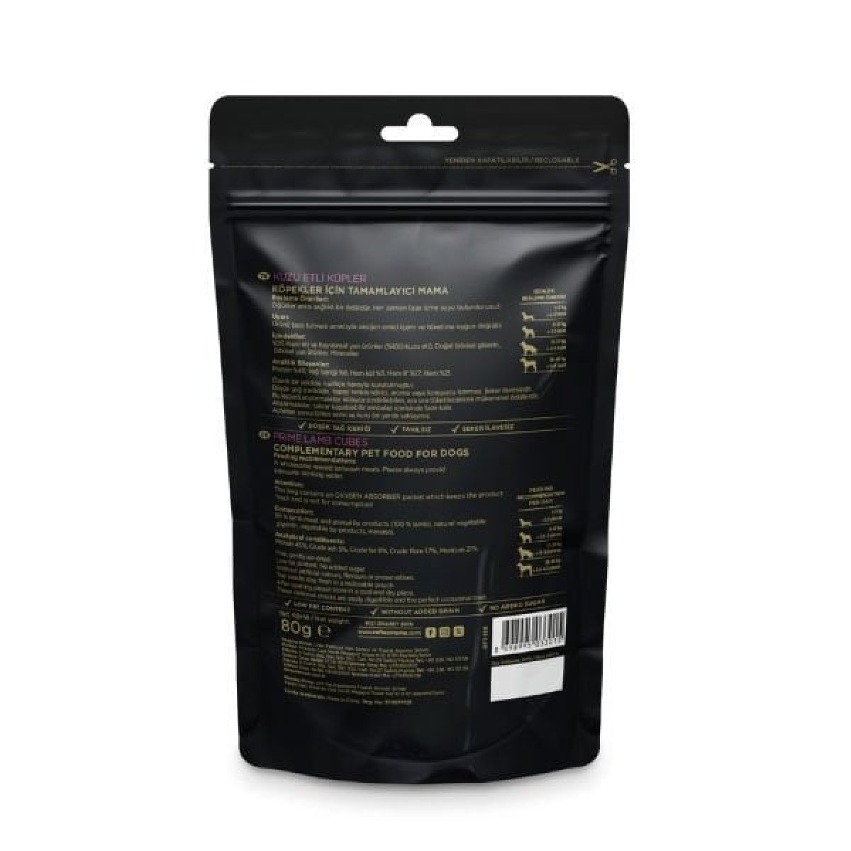 Reflex Snackies Natural Kuzu Etli Küp Tahılsız Köpek Ödül Maması 80 Gr