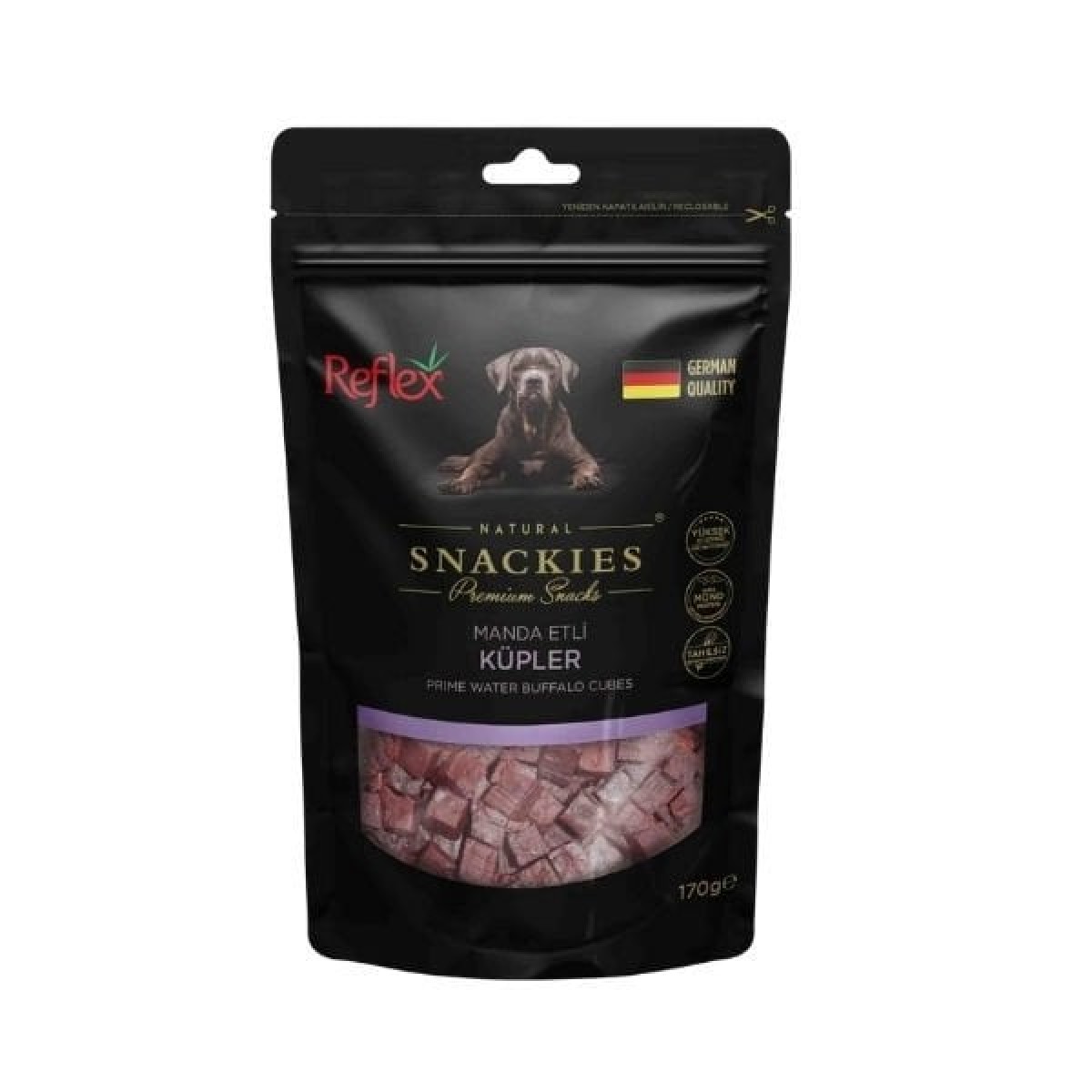 Reflex Snackies Natural Manda Etli Küp Tahılsız Köpek Ödül Maması 170 Gr