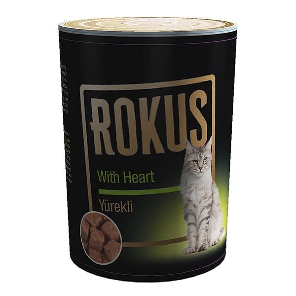 Rokus Yürekli Yetişkin Konserve Kedi Maması 410 Gr