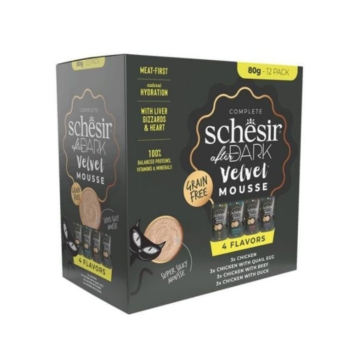 Schesir After Dark Velvet Et Suyunda Karışık Lezzetler Pouch Yetişkin Konserve Kedi Maması 12 Adet 80 Gr