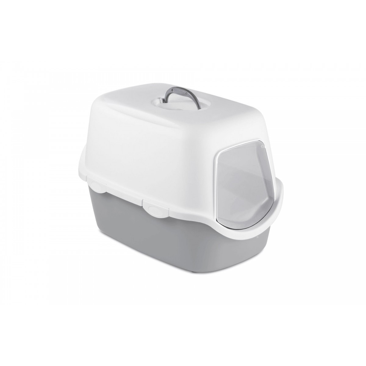 Stefanplast Cathy Kapalı Kedi Tuvaleti Beyaz/Gri 56x40x40 Cm