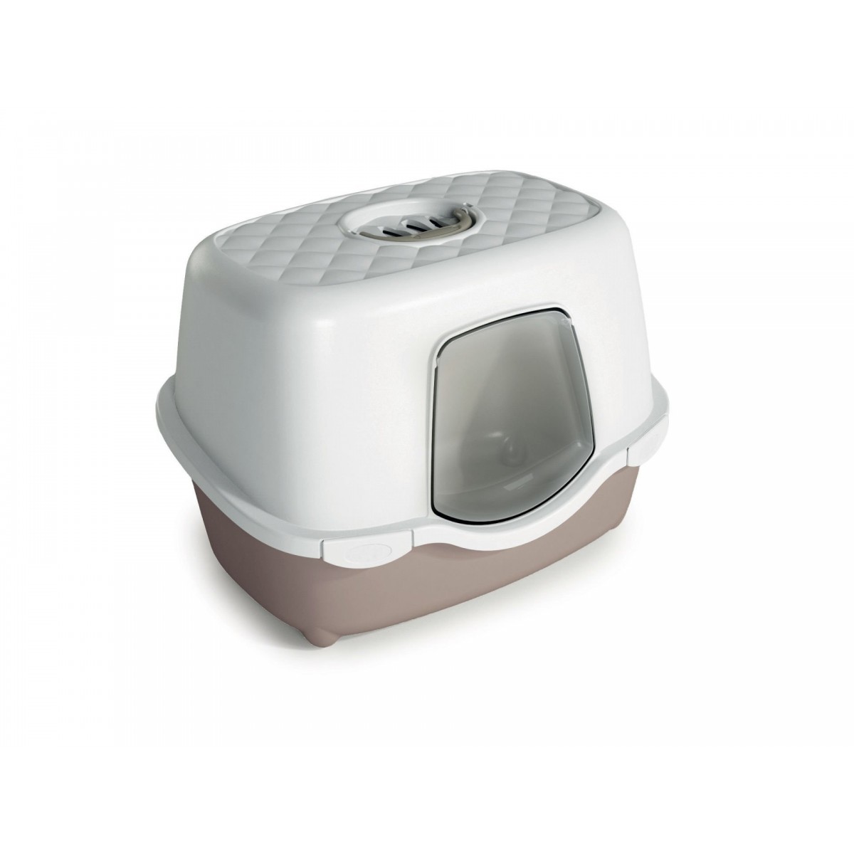 Stefanplast Tres Chic Karbon Filtreli Kapalı Kedi Tuvaleti Beyaz/Bej 56x39x39 Cm